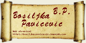 Bosiljka Pavičević vizit kartica